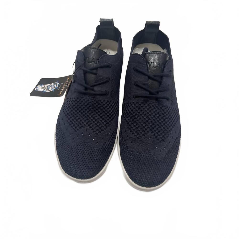 NEW VLADO men's venice wingtip knitted textile casual sneakers in black